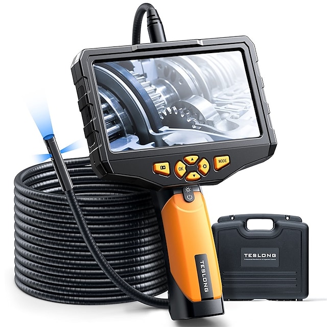 Teslong three-lens endoscopy camera industrial endoscope with light NTS300 digital video endoscope camera 5M waterproof flexible cable car home wall pipe automobile #8964505