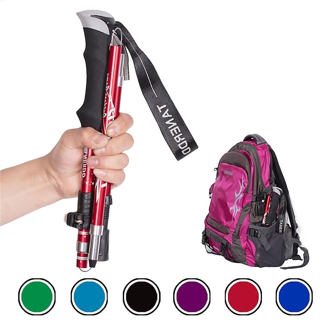 Adjust 5-section Trekking Pole Aluminum Alloy Foldable Ultra-light Telescopic Outdoor Hand-carrying Hiking Sticks Fold Trekking Poles Camping Portable Walking Hiking Stick Walking Stick #8209290