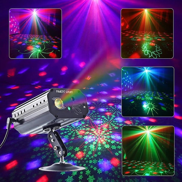 CHINLY Party Light RGB DJ Disco Laser Sound Activated LED Projector Christmas Halloween Decoration Wedding Gift Birthday Karaoke KTV Bars #8335923