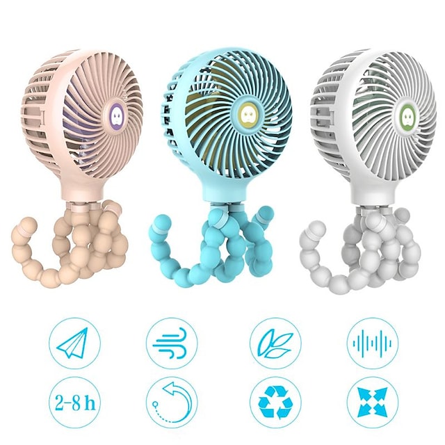 Desk Fan Light and Convenient Quiet Operation 2000mAh Battery 3 Speed Strong Airflow Fan #9021799