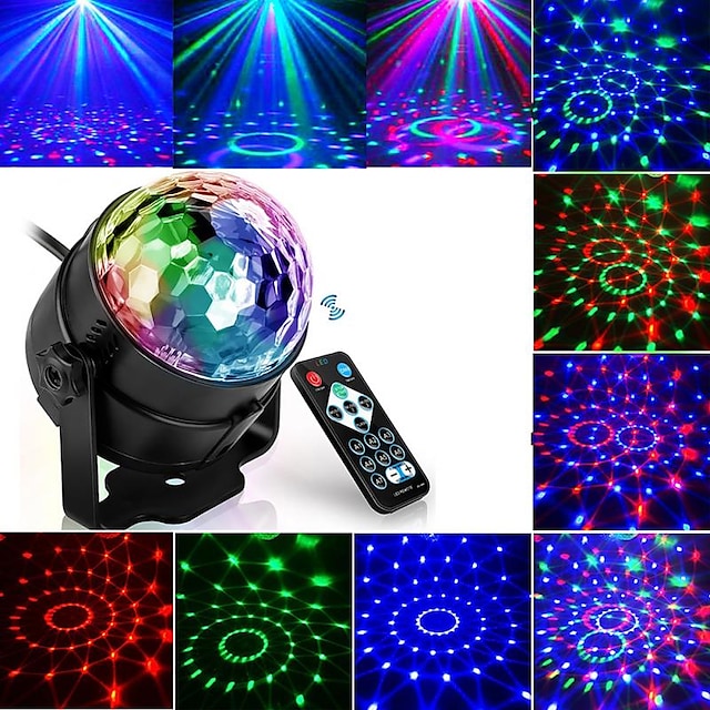 Projection lamp night light Led Disco Light Music Sound Activated Stage Lights Mini Rotating Laser Projector Christmas Party Show Effect Lamp with Control #8145799