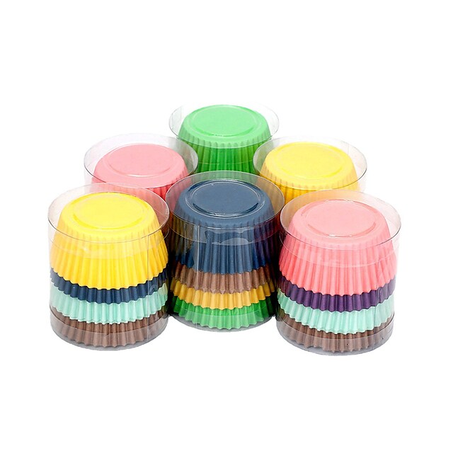 100pcs Random Mixed Color Cupcake Cup #8997462