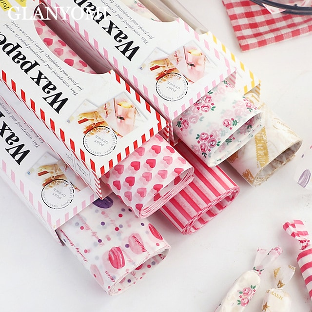 50Pcs Disposable Paper Sandwich Hamburger Wrapper Paper Baking Packaging Paper #8131102