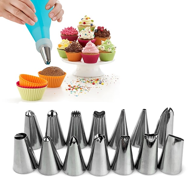 17PCS Flower Russian Icing Piping Mouth Cake Decorating Baking Accessories Tool #8119390