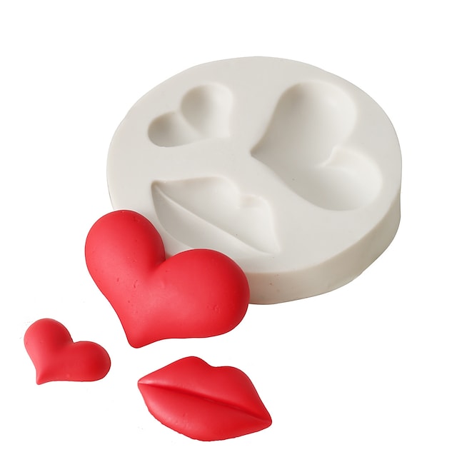 Valentine's Day DIY Red Lips Lips Love Chocolate Mold Fondant Cake Silicone Mold Baking Utensil #7933847