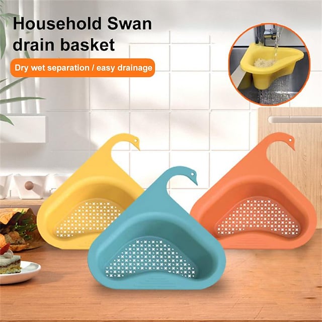 Swan Hook High-grade Sink Drain Basket Kitchen Special Garbage Filter Basket Hanging Vegetable Swan Drain Basket #9018406