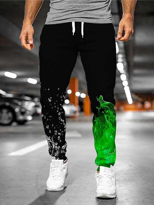 Men's Designer Casual / Sporty Jogger Sweatpants Trousers 3D Print Drawstring Elastic Waist Full Length Pants Casual Daily Micro-elastic Graphic Paisley Outdoor Sports Mid Waist Black S M L XL XXL #8942345