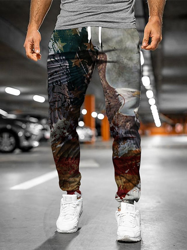 Men's Designer Casual / Sporty Jogger Sweatpants Trousers 3D Print Drawstring Elastic Waist Full Length Pants Casual Daily Micro-elastic Graphic Star Outdoor Sports Mid Waist Brown S M L XL XXL #8960593