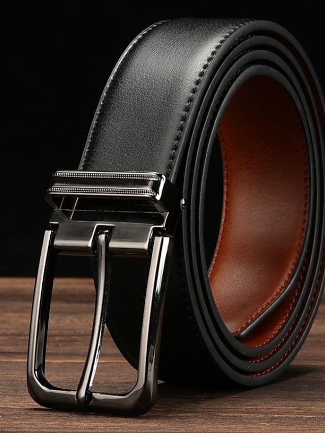 Men's Wide Belt Leather Belt Solid Colored #8678627