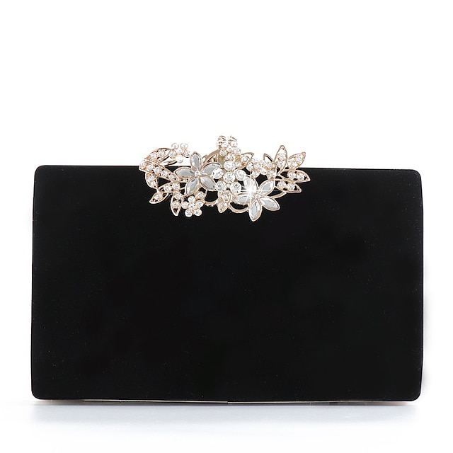 Women's Evening Bag Chain Bag Evening Bag Polyester Crystals Chain Vintage Party / Evening Holiday Wine Black Gold #8856334