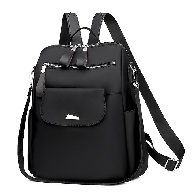 Women's Functional Backpack Mini Backpack PU Leather Oxford Cloth Solid Color Adjustable Large Capacity Zipper Daily Office & Career Black Khaki #8994996