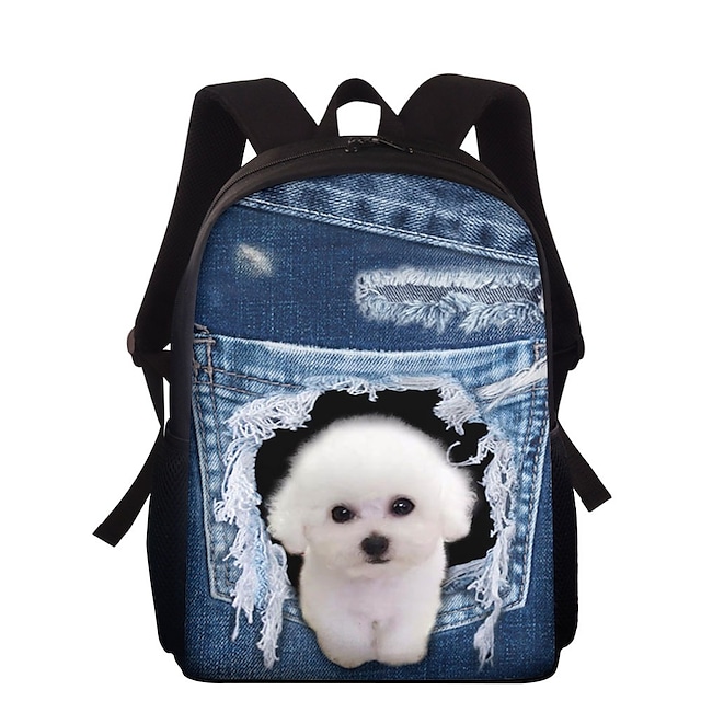 Unisex Backpack School Bag Rucksack 3D Polyester 3D Print Animal Large Capacity Waterproof Zipper School CC3655Z87 CC3656Z87 CC3657Z87 CC3658Z87 #8543442