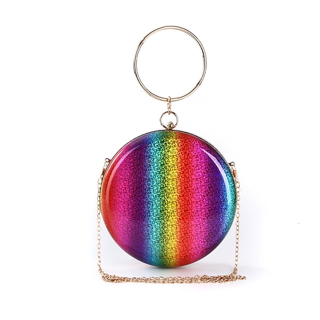 Women's Evening Bag Handbags Evening Bag Crossbody Bag Top Handle Bag Polyester Alloy Geometric Party / Evening Daily Rainbow #8891099