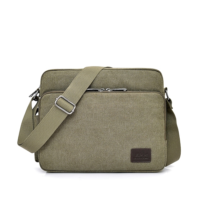 Men's Unisex Canvas Bag Messenger Bag Crossbody Bag Canvas Zipper Daily Blue Black Gray Army Green #8921831