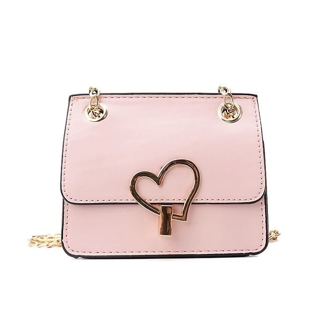 children's small square bag female fashion small bag trendy peach heart lock western princess little girl chain bag girl messenger bag #8957059