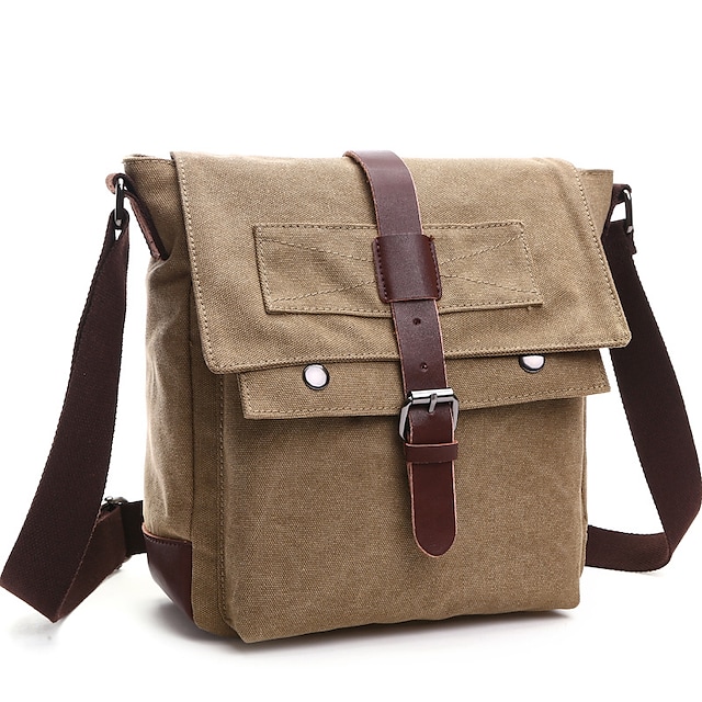 men's canvas messenger bags, simple retro crossbody bags, travel bags, casual shoulder messenger canvas bags #8922476