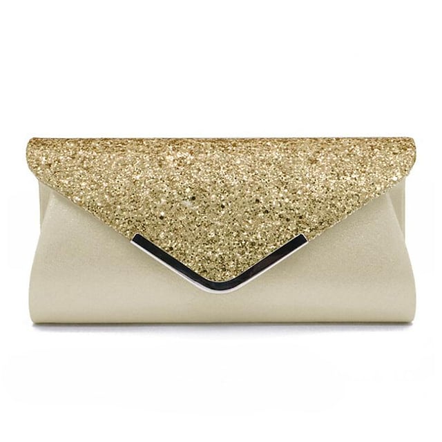 Women's 2022 Chain Bag Evening Bag Polyester Sequin Chain Solid Color Glitter Shine Party Wedding Black Pink Silver Gold #8684332