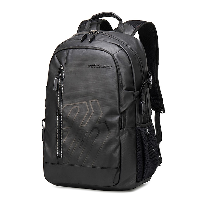 Men's Backpack Commuter Backpack Functional Backpack Polyester Solid Color Large Capacity Waterproof Zipper Sports & Outdoor Daily Blue Black Gray Orange #8958880