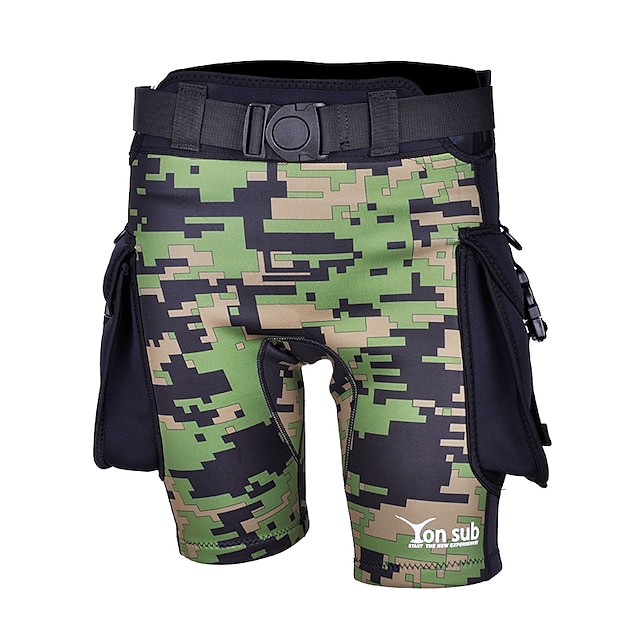 YON SUB Men's Wetsuit Shorts 3mm Neoprene Shorts Thermal / Warm Quick Dry Diving Snorkeling Water Sports Camo / Camouflage Autumn / Fall Spring Summer / Micro-elastic #7307900