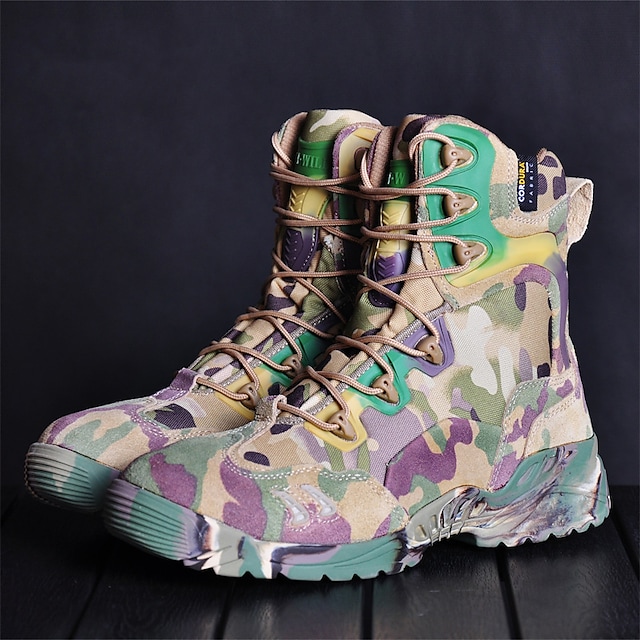 Men's Hiking Boots Tactical Boots Lightweight Combat Boots Durable Military Work Boots Desert Boots Breathable Quick Dry Wearable Climbing Active Training Walking Autumn / Fall Spring CP #9032214