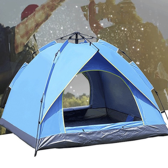 outdoor camping tent 2-4 people fully automatic tent spring type quick-opening rainproof sunscreen camping tent manufacturer #9004962