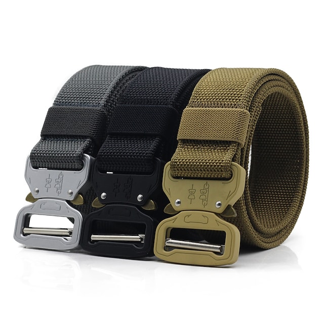 Belt Men's Military Tactical Belt Wearable Breathable Protective for Solid Colored Nylon Fall Spring Summer #8578317