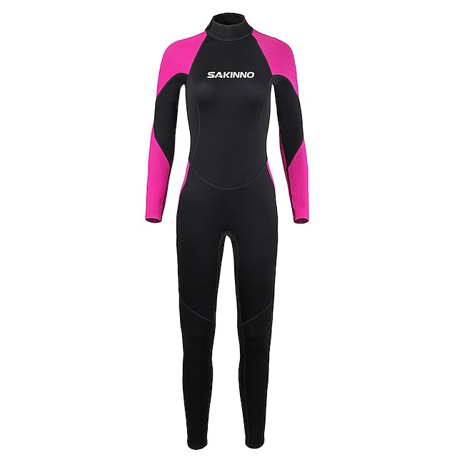 Women's Full Wetsuit 2mm Nylon SCR Neoprene Diving Suit Thermal Warm Quick Dry High Elasticity Long Sleeve Back Zip - Swimming Diving Surfing Patchwork Autumn / Fall Winter Spring / Summer #8680770