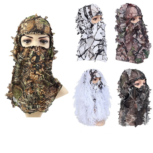 3d camouflage thin breathable hoods leaf stereo camouflage hunting mask hat balaclava woodland full face mask #8403246