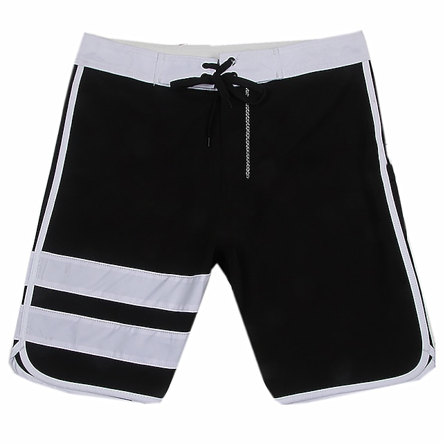 Men's Swim Trunks Spandex Swimwear Board Shorts Quick Dry Stretchy Drawstring - Swimming Diving Surfing Snorkeling Stripes Patchwork Gradient Summer #9005950