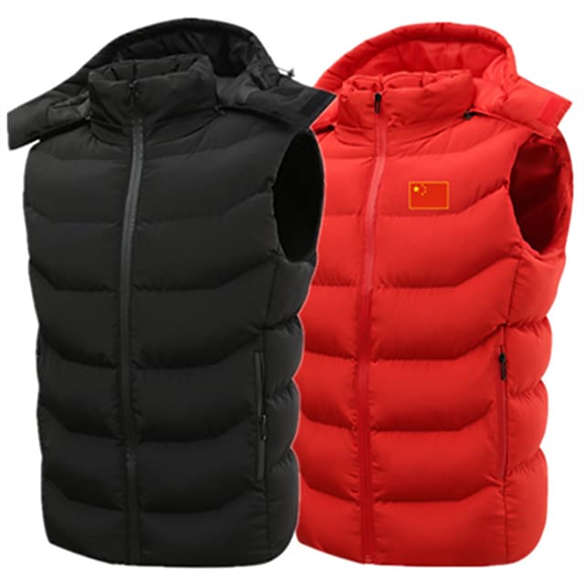 Men's Hiking Hooded Vest Padded Jacket Vest Quilted Puffer Jacket Fishing Vest Winter Jacket Coat Lightweight Work Vest Casual Waistcoat Top Outdoor Thermal Warm Packable Breathable Hunting #8957791