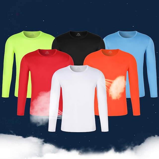 Women's T shirt Hiking Tee shirt Long Sleeve Crew Neck Tee Tshirt Top Outdoor UV Sun Protection Quick Dry Lightweight Breathable Autumn / Fall Spring Summer Polyester Light Blue fluorescent green #8519723