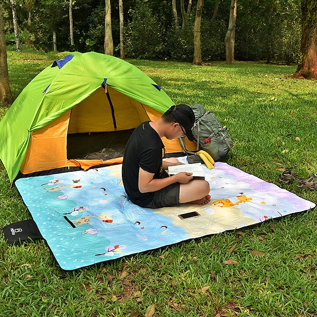 Picnic Pad Beach Blanket Outdoor Camping Portable Moistureproof Multifunctional Foldable for Fishing Climbing Beach Giraffe balloon #8981179