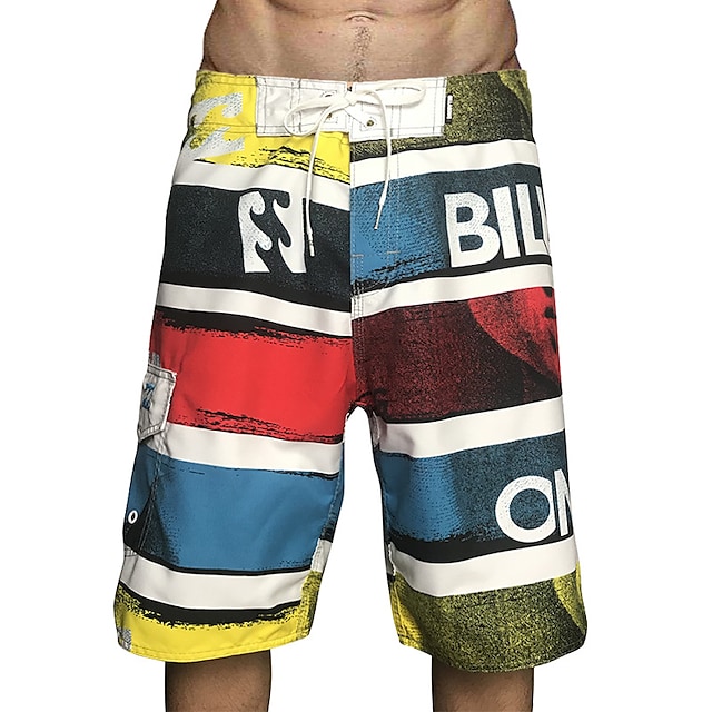 Men's Swim Shorts Swim Trunks Board Shorts Quick Dry Drawstring - Swimming Surfing Water Sports Stripes Summer #8536755