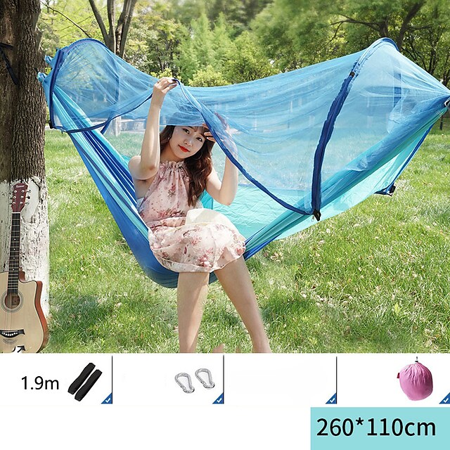 Camping Hammock with Pop Up Mosquito Net Outdoor Portable Anti-Mosquito Ultra Light (UL) Breathable for Fishing Climbing Beach Pop Up Design #8981171