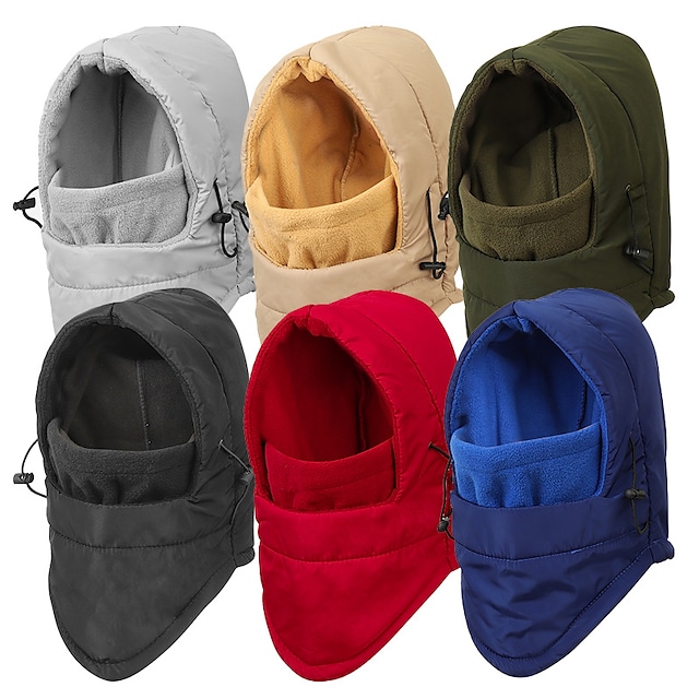 Women's Men's Hiking Hat Ski Mask Ski Hat Ski Balaclava Hat 1 PCS Winter Outdoor Portable Warm Soft Comfortable Hat Solid Color Fleece Cotton Black Red Army Green for Fishing Climbing Camping #8197058