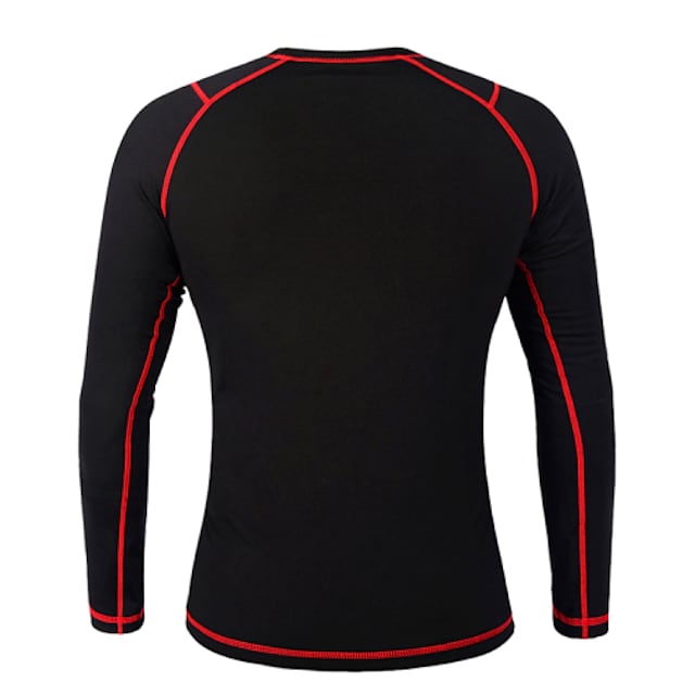 WOSAWE Women's Men's Long Sleeve Cycling Jersey Winter Fleece Polyester Black / Red Bike Base Layer Jersey Compression Clothing Mountain Bike MTB Road Bike Cycling Thermal Warm Fleece Lining Back #4796441