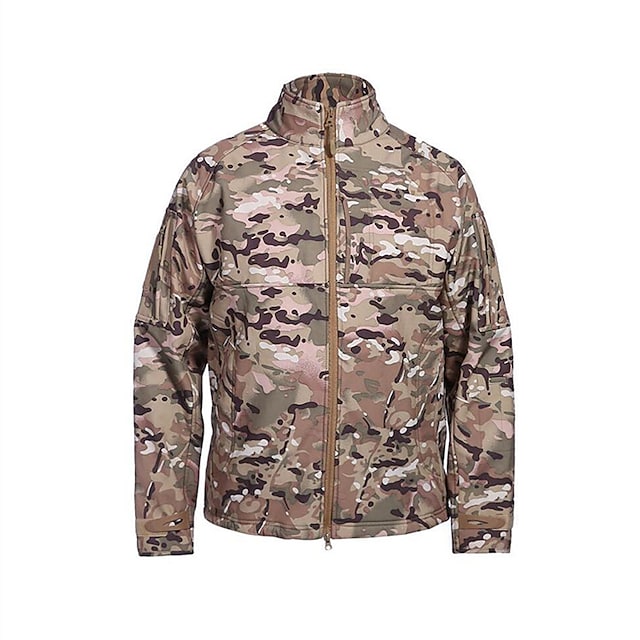 Men's Hunting Jacket Military Tactical Jacket Outdoor Thermal Warm Waterproof Windproof Breathable Fall Winter Jacket Polyester Hunting Camping Military / Tactical CP Color Python Black ACU camouflage #8925290