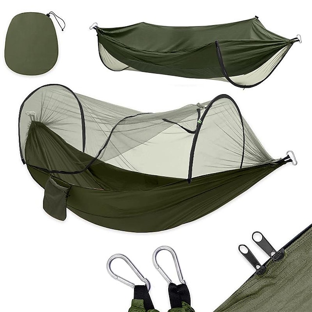 Camping Hammock with Pop Up Mosquito Net Pop Up Design Portable Anti-Mosquito Ultra Light (UL) Breathable for Fishing Climbing Beach Camping / Hiking / Caving #9005064