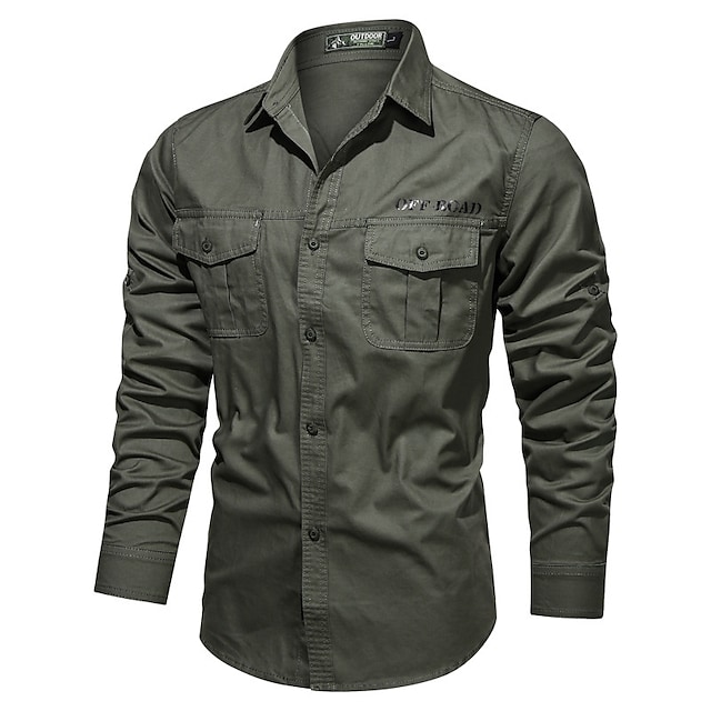 Men's Hiking Shirt / Button Down Shirts Fishing Shirt Military Tactical Shirt Long Sleeve Jacket Shirt Top Outdoor Quick Dry Lightweight Breathable Sweat wicking Autumn / Fall Spring Summer #8571885