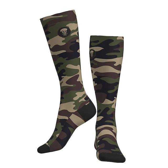 Compression Socks Long Socks Over the Calf Socks Athletic Sports Socks Cycling Socks Bike Socks Men's Women's Road Bike Mountain Bike MTB Bike / Cycling Breathable Soft Comfortable 1 Pair Camo #8149592