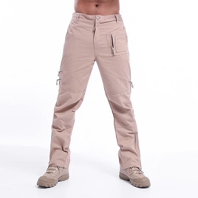 Men's Hiking Cargo Pants Hunting Pants Windproof Multi-Pockets Breathable Fall Winter Solid Colored Cotton Bottoms for Hunting Camping Military / Tactical Army Green Black Khaki 28 29 30 31 32 #8929977