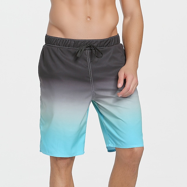 Men's Swim Shorts Spandex Board Shorts UV Sun Protection Quick Dry Micro-elastic Drawstring - Swimming Surfing Water Sports Gradient Summer #8994623