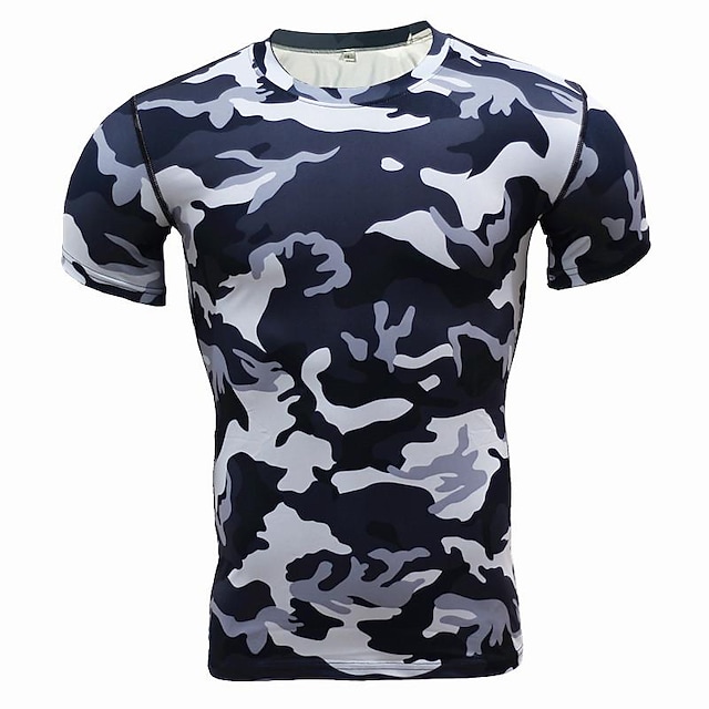 short-sleeved tights fitness clothing men's sports cool outdoor camouflage clothing sweat-absorbing quick-drying basketball running t-shirt #9022421