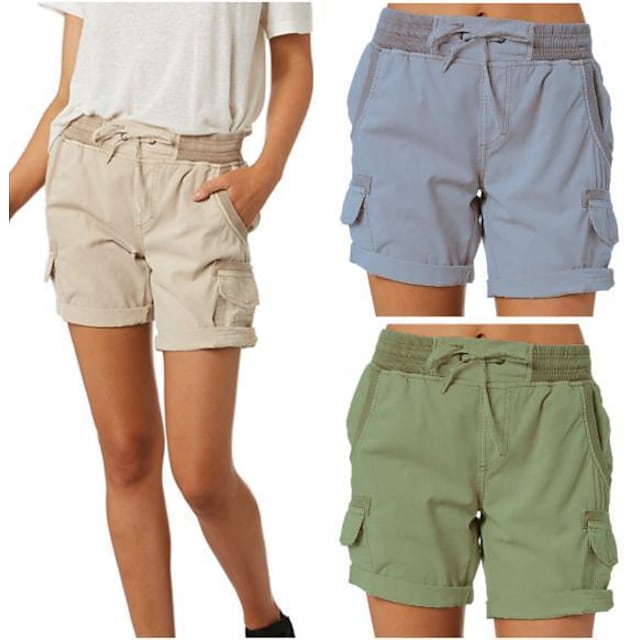 Women's Hiking Cargo Shorts Hiking Shorts Summer Outdoor Breathable Quick Dry Lightweight Shorts Bottoms Light Blue Dark Khaki grey blue turmeric Green Camping / Hiking / Caving S M L XL 2XL #9001266