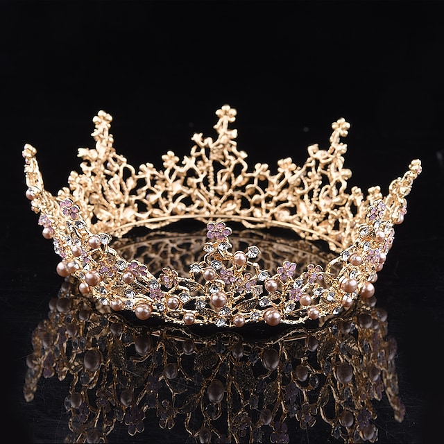 Simple Bridal Alloy Crown Tiaras with Metal 1pc Wedding Headpiece #9023593