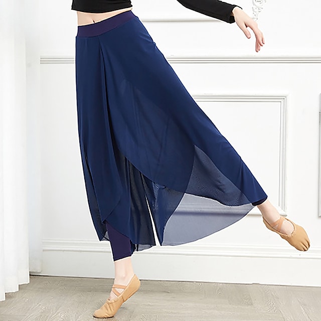 Activewear Skirts Pure Color Splicing Women's Training Performance High Cotton Blend Tulle #9021783