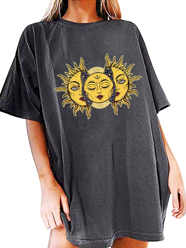 gemira graphic tees for women trendy oversized sun moon natural landscape printed retro tshirts loose fit boyfriend shirts (white, small) #8646547