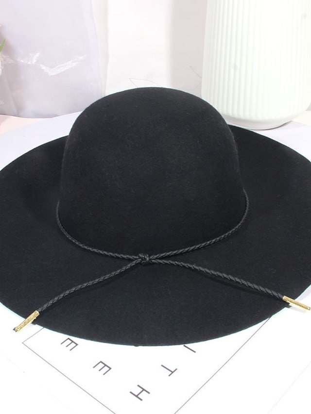 Women's Party Hat Party Wedding Street Bow Pure Color Navy Black Hat Red Gray Fall Winter #8843319